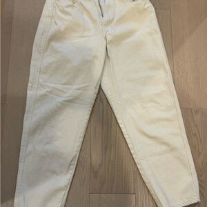 Cream High-Waisted Pants